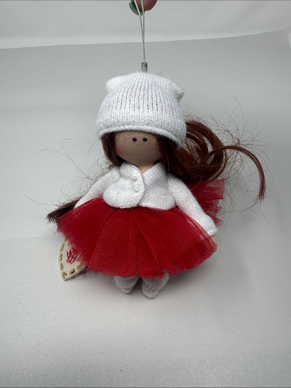 TILDA DOLL ORNAMENT CLOTH ORNAMENT LONG HAIR HEART